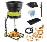 2500w Electric Leaf Shredder Chopper Garden Leaf Shredder,Bladeless Design, 17:1 Reduction Ratio, Funnel Diameter 54cm for Yard Cleaning(30mPowercord)