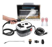 2500w Handheld High-Temperature Pressurized Steam Cleaner, Portable Multi-Surface Steamer with 10 Accessories, Surface Strong Suction for Car Engine Furniture, Kitchen, Bathroom(White)