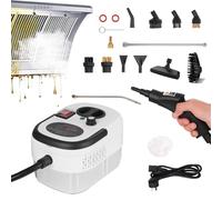 2500W Handheld Steam Cleaner 6 Speed Portable Steamer with 1.2L Water Tank,15s Fast Heating, Steamer for Cleaning with 3 Brush Heads, Multipurpose Steamer for Kitchen Bathroom Tile Grout Car Detailing