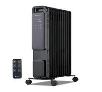 2500W Portable Electric Oil Heater with Touch Screen & Safety Features PureMate Black One Size