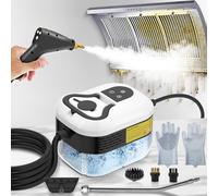 2500W Steam Cleaner for Home Use, 6-level Speed Adjustable Handle, 1.2L Handheld Car Steam Cleaner for Home Car Kitchen Furniture Floor, High Pressure Steam Machine with 4 Brush Heads White