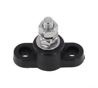 250A Heavy-Duty Busbar Distribution Board,M10 Single-Stud Terminal Block with Stainless Steel Bolts Brass Gaskets,Plastic Insulated 12V/24V for Solar Power,Truck,RV,Marine,Junction Box(M8-black)