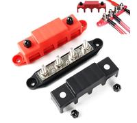 250A Terminal Blocks, 2 Pcs Bus Rails, Power Distribution Rail With 4 x m8 Bolt Connection, Abattery Connection Block 5/16 Inches With Cover For Cars Rvs Ships Yachts
