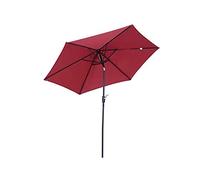 250Cm Cantilever Hanging Sun Umbrella Parasol with Handle Outdoor, Garden And Patio UPF 40+ UV Protection Crank for Opening Closing Red