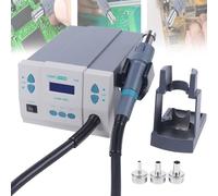250cm/s Hot Air Soldering Station, 1000W Industry Rework Station with LCD Display, with 100℃-500℃ Adjustable Heat Gun&3pcs Nozzles, Brushless DC Vortex Blower, for Electronics Repairing&Desoldering