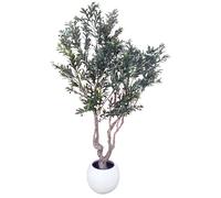 250cm XXL Artificial Olive Tree with Decorative Planter Leaf Green One Size