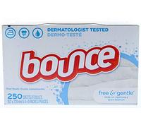 250ct of Bounce Fabric Softener Dryer Sheets, Free & Gentle
