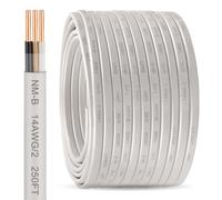 250FT 14/2 NM-B Wire with Ground - 14 Gauge 2 Conductor Solid Copper Residential Indoor Electrical Cable for Home Outlets, Switches, Lighting Circuits and Wiring