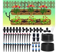 250ft Drip Irrigation Kit, Quick-Connect Plant Watering System for Greenhouse, Automatic Sprinkler System for Yard,Garden Watering Misting with Irrigation Tubing Adjustable Emitter Ground Stake