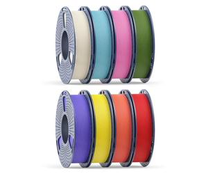 250g Matte PLA Filament 1.75mm Bundle, 3D Printer Filament, Premium Matte Finish, Low Reflection Surface, 250g Spool, 8 Rolls, Bone White+Red+Yellow+Olive Green+Sea Salt Blue+Orange+Purple+Pink