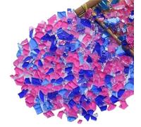 250g Mosaic Ice Crack Fragments Creative Paste Glass Particles Transparent for DIY Art Crafts Home Decoration(Color 12)
