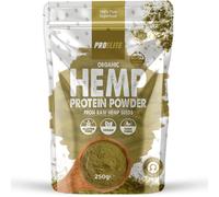 Organic Raw Hemp Protein Powder Vegan Plant Protein Powder, Unflavoured, Gluten Free, Superfood High Fibre, Rich in Omega 3 6 and Dairy Free Protein Powder by PROELITE (250g, Unflavoured)