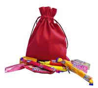 250g Red Cotton Bag of Maoam Joystix, Bloxs, Strips Fruit Chews Sweets
