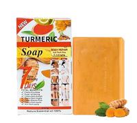 250g Turmeric Soap for Acne Dark Spots Smooth Skin - Tumeric soap Bar for Face & Body - Balck Spots Corrector Remover,Anti Aging - Body Repair with Nature Essential Oil 100%