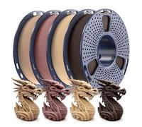 250g Wood PLA Filament 1.75mm Beginner Bundle, SUNLU 3D Printer Filament Neatly Wound, Individually Vacuum Packed, 250g Spool, 4 Rolls, Walnut+Logs+Cherry+Maple