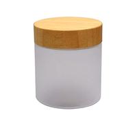 250Gram/ML Refillable PET Plastic Jars with Liners and Environmental Bamboo Lids Frosted Glass Cream Bottle Pot Jars Cosmetic Comtainer