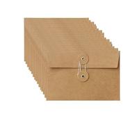 250gsm Kraft Paper Envelope Vintage Envelope Pockets Bulk with Button and String Closure for Wedding Party Announcement Greeting Cards Mail Postcard Bills Invitation 6.7x4.5"-Brown (20)