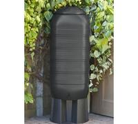 250L Black Slimline Water Butt Kit, Rain Barrel Collector UK