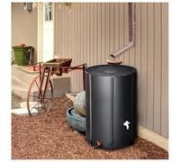 250L Portable Folding Rainwater Collector - Eco-Friendly Black Rain Barrel with Mesh Top, Downspout Adapter & Tap for Sustainable Garden Water Storage Solutions
