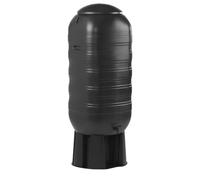 250L Slimline Water Butt Kit, Black Rain Barrel Collector UK, Includes Tap & Lid, Stand and Diverter