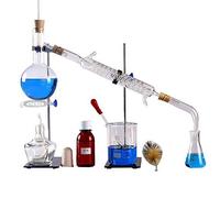 250ml-1000ml Brand New Lab Essential Oil Distillation Apparatus Water Distiller Purifier Glassware Kits w/Separatory Funnel Condenser Pipe Full Sets