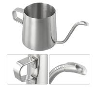 250ml/350ml Stainless Steel Pour Over Coffee Kettle, Narrow Gooseneck Nozzle, Easy to Clean (Silvery 250ML)