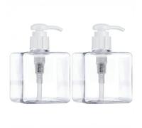 250ml/8.5oz Foaming Soap Dispenser 2-Pcs Refillable Plastic Pump Bottle Liquid Soap Shampoo Body Wash Clear Travel Container for Bathroom Vanity Home Use (Clear)