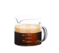 250ML/9OZ Espresso Cups, Double Spout Espresso Measuring Cup with Dual Scale, Espresso Shot Glass with V-Shaped Mouth, Clear Glass Milk Frothing Pitcher