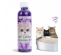 250ML Cat Litter Box Deodorant & Freshener Powder,Plant-Based Cat Litter Deodorizer,Pet Odour Eliminator for Cat Urine Odour Control,Litter Tray Cleaner Scent,Pet Stain and Odour Remover(Lavender)