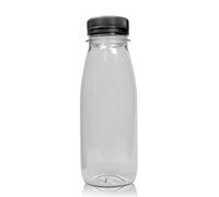 250ml Classic Clear PET Juice Bottles with 38mm Secure Tamper Evident Caps - Pack of 12 Strong 30% RPET Bottles - Great for Juice Bars, Farmers’ Markets, Sampling, and Outdoor Events