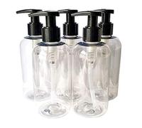 250ML Clear PET Empty Plastic Bottle with Black Lotion Pump Dispenser - Recyclable (5)
