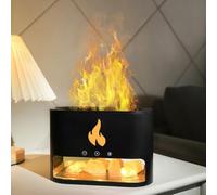 250Ml Essential Oil Diffuser, Simulation Flame With Salt Rock, Electric Cool Mist Night Light USB For Home Bedroom Office Yoga