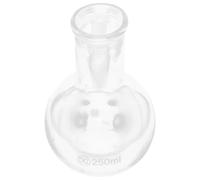 250ml Glass Laboratory Flask with Flat Bottom, Short Neck | Heat Resistant Borosilicate, Precise Liquid Handling, Easy Pouring, School Lab Use for Solutions and Liquids