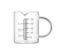 250ML Glass Measuring Jug Cup with Handle Clear Measurements for Baking Cooking Liquid, Easy to Read High Borosilicate Glass Beaker