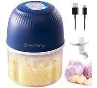 250ml Mini Chopper, USB-C Rechargeable Small Food Processor Electric (Blue) | 3-Leaf Stainless Steel Blade, Wireless Battery Garlic Onion Chopper, Portable Vegetable Cutter, Kitchen Meat Blender Mixer