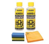 250ml Multi-Purpose Descaler With 1x Microfiber Cloth & 2x Cleaning Sponge | For Appliances, Sinks, Taps, Tiles and Any Surfaces | Pack of 2.