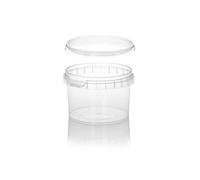 250ml Plastic Tubs Containers Tamper Evident Lids Food grade CLEAR REUSABLE (20)
