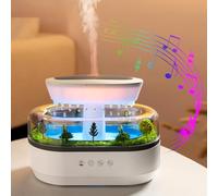 250ML Raindrop Humidifier & Essential Oil Diffuser, Ultrasonic Humidifier with Soothing Rain Sounds, 7-Color LED Mood Light, Auto Shut-Off, Perfect for Bedroom, Office, Yoga & Relaxation