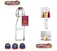 Kilner Square Glass Clip Top Bottle, 0.25 L Transparent