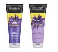 (250ml tubes) John Frieda Violet Crush Colour Correcting Shampoo and Conditioner Set For Banishing Brassy Tones in Blonde Hair