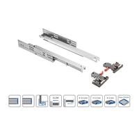 3D Adjustment Soft Close Undermounting Full Extension Drawer Slides Runners (250mm)