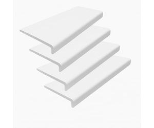 250mm x 1.75m White uPVC Fascia Capping & Sill Cover + End Caps - 4 Pack