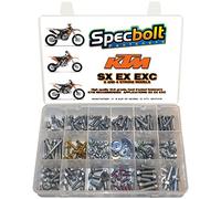 250pc Specbolt Brand Bolt Kit for Maintenance Upkeep of Present KTM SX EX EXC MX Dirt Bike Fastener This Includes 2 Strokes 50 60 65 85 105 125 250 300 550 4 Strokes 250 350 400 450 500 520 525