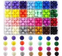 250Pcs 12mm Acrylic Round Beads for Jewelry Making, 28 Colors Rainbow Round Bead for Bracelets Making Kit Candy Color Plastic Bubble Gum Beads Pastel Loose Bead Bulk for DIY Necklace Phone Charm