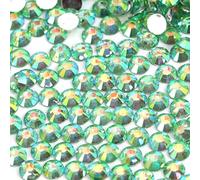 250pcs 6mm Flat Back Non-Stick Rhinestone Crystal Diamantes Nail Art & Craft Scrapbooking Embellishments 90 Available Colours (6mm, AB Foiled Green #A30)