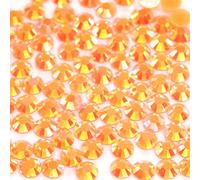 250pcs 6mm Flat Back Non-Stick Rhinestone Crystal Diamantes Nail Art & Craft Scrapbooking Embellishments 90 Available Colours (6mm, AB Shocking Orange #A24)