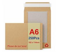 250Pcs A6 Board Backed Envelopes Bulk Value Pack, STRBOXONG C6 Hardback Envelopes Do Not Bend for 6x4 Photos, Seeds & Money Gifts, Hard Brown Manilla Cardboard Mailers, 162x114mm, Royal Mail Letter
