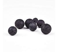 250pcs/bag Natural Black Lava Rock Volcanic Stone Beads Reiki Chakra Gemstones Round Stone Loose Spacer Beads for Jewelry Making Colorful Lava Stones for DIY Bracelets (Black, 4mm)