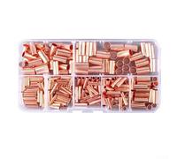 250PCS Copper Wire Ferrules Kit, 7 Size Non-Insulated Butt Connector for Electrical Wiring in Home, Automotive and Marine Applications