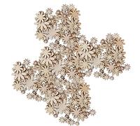 250Pcs Flower Wooden Embellishments DIY Non Porous Ornaments Cutouts Craft Decorations